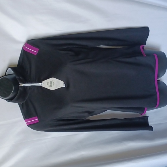 Greg Norman Black & Purple Quarter Zip Play Dry Long Sleeve Shirt Medium - Picture 1 of 7